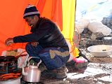 29 Climbing Sherpa Lal Singh Tamang Preparing Breakfast In The Kitchen Tent At Mount Everest North Face Advanced Base Camp 6400m In Tibet 